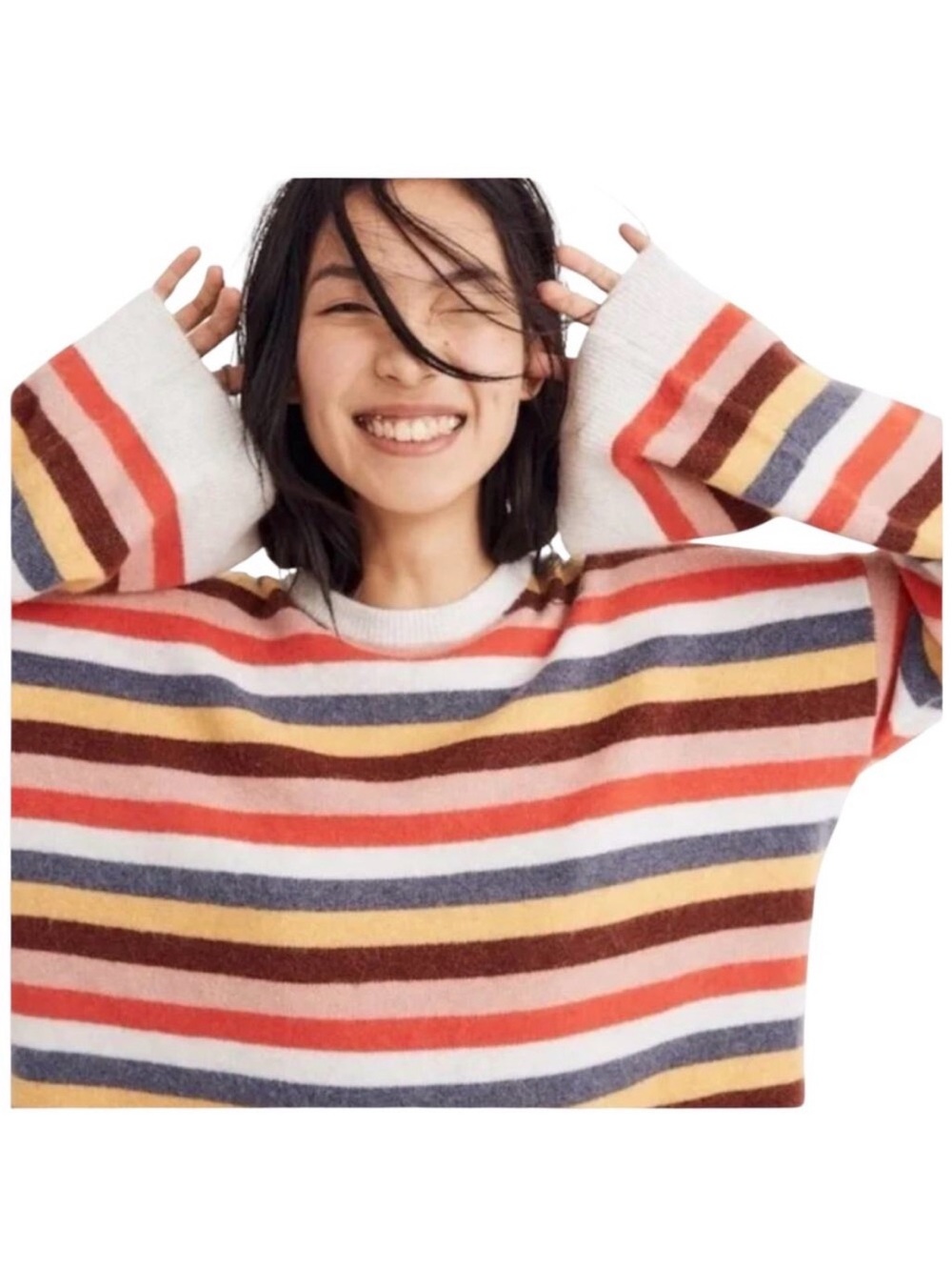 Madewell Multicolor Striped Crewneck Pullover Sweater Small